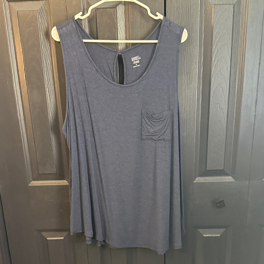 Market & Spruce Deep Blue Sleeveless Top